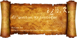 Ágoston Krisztofer névjegykártya