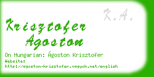 krisztofer agoston business card
